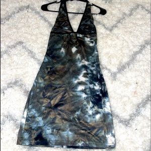Tie dye backless dress